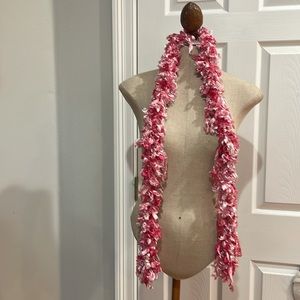 Winter scarf pink feather boa 100% polyester warm soft cozy 58” size 4 to 14